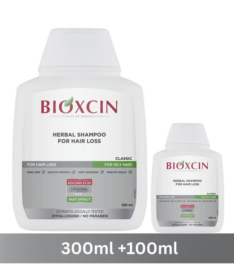 BIOXCIN Herbal Anti Hair Loss Shampoo for Dry & Normal Hair with BioComplex B11, 300 ml - Image 1